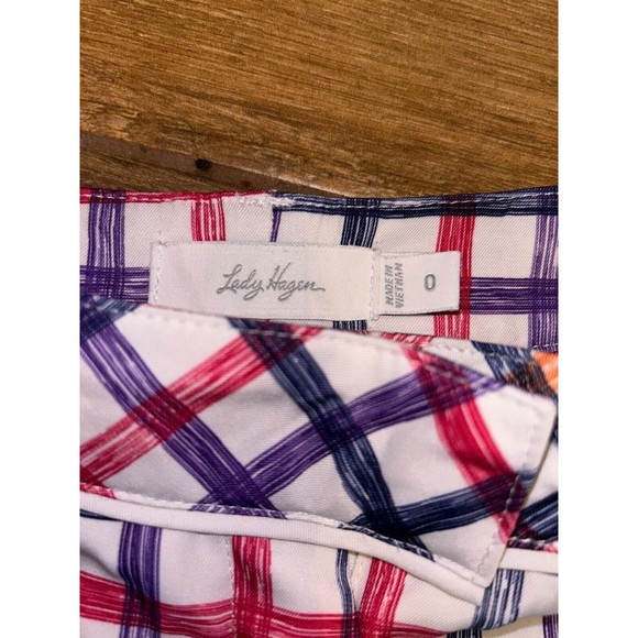 Lady Hagen Windowpane 10 inch Golf Shorts Sunset, Pink, Purple, Blue Size 0 EUC - Picture 4 of 7